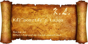 Káposztás Lajos névjegykártya