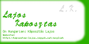 lajos kaposztas business card